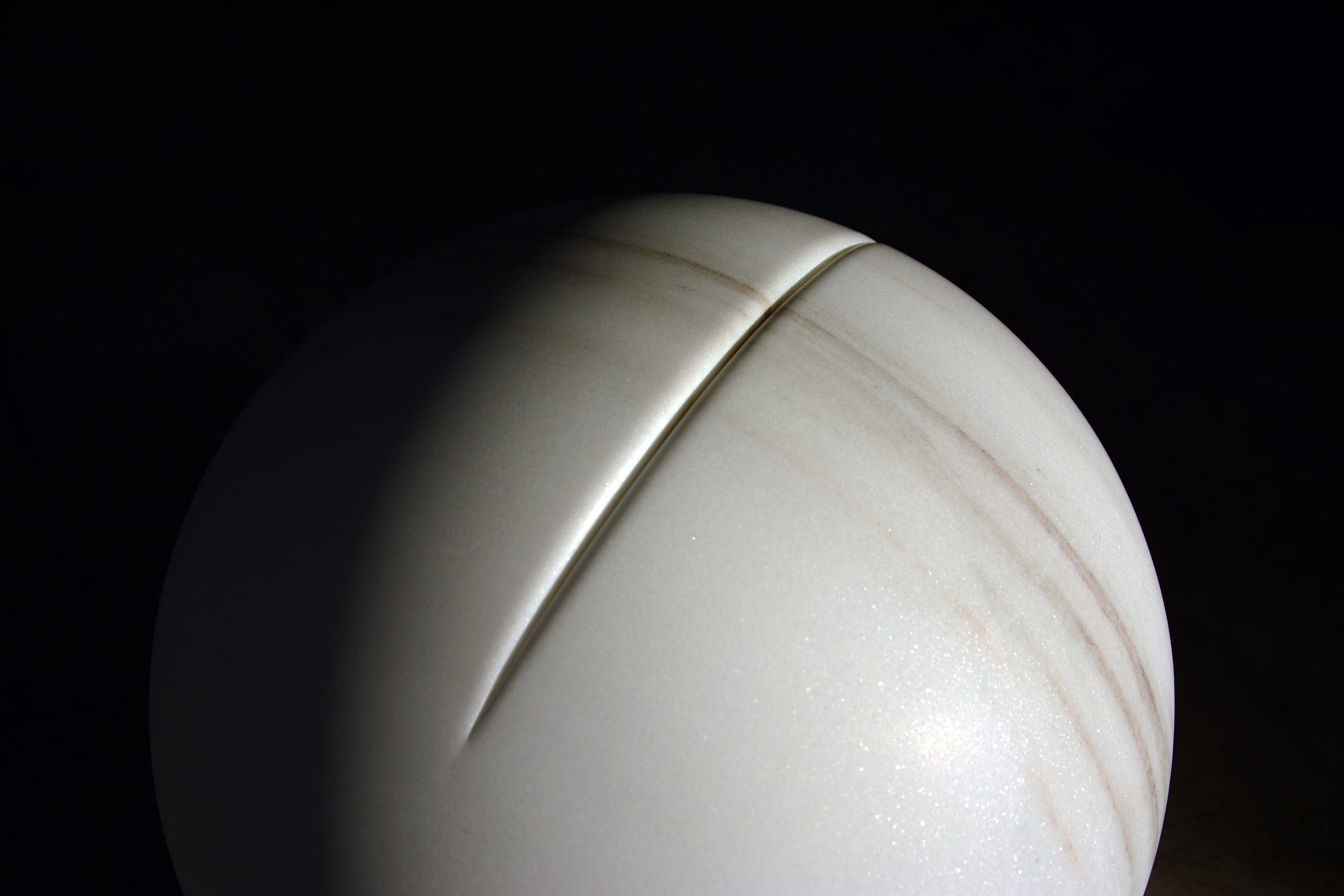 In the Flesh V, 2016, Marble (Bianco Cevedale), 40cm diameter rel=